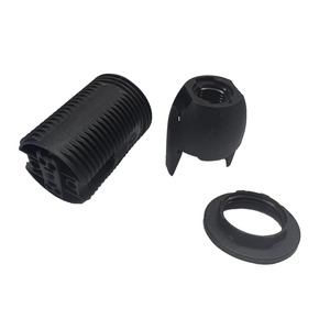 Douille de lampe <span class=keywords><strong>E14</strong></span> blanche ou noire avec base filetée M10, en PC résistant à la chaleur, pour lustre et éclairage DIY - Product Image 3