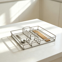 Tiroir de rangement en métal pour couverts, ustensiles de cuisine, cuillères et baguettes