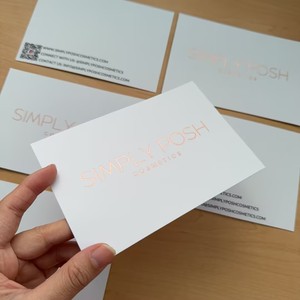 Cartes de remerciement personnalisées en or rose avec code QR - Inserts de marque pour les marques de cosmétiques et de beauté - Product Image 5