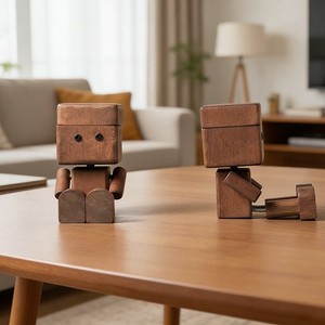 Solid Wood Robot Car Aromatherapy Ornament Decorative Desktop Clip Vent Freshener Lavender Cologne Marine Jasmine Lemon - Product Image 1