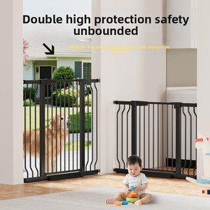 Barrera de Seguridad para Mascotas y Niños de Doble Altura, sin Taladro, con Cierre Automático y Doble Bloqueo, Barrera para Perros y Gatos, Barandilla para Escaleras, Protección Interior para el Hogar - Product Image 3