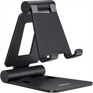 <span class=keywords><strong>Nulaxy</strong></span> Aluminium Dual-Folding-Handyhalterung – Schwarz, höhen- und winkelverstellbar, rutschfeste Basis, passend für 4-8 Zoll Smartphones Nintendo - Product Image 1