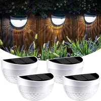 Lampe murale solaire LED demi-cercle à commande manuelle, étanche IP, pour extérieur, cour, clôture, escalier, jardin, balcon, intensité variable, sur batterie
