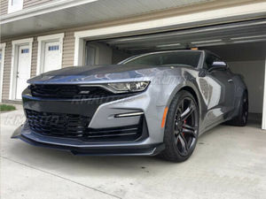 Front Bumper Lip <b>Splitter</b> Spoiler for Camaro SS 2016-2021/Camaro LS LT RS 2019-2021 Carbon Fiber Look Glossy Black Mate Black - Product Image 6