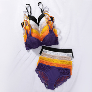 Set di Biancheria Intima Traspirante Disponibile <span class=keywords><strong>in</strong></span> Vari Colori, Reggiseno Push-up <span class=keywords><strong>con</strong></span> <span class=keywords><strong>Ferretto</strong></span> e Slip, Completo Bikini <span class=keywords><strong>in</strong></span> <span class=keywords><strong>Pizzo</strong></span> Floreale per Donne - Product Image 2