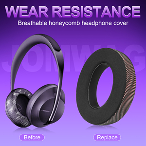 Oreillettes de remplacement en maille respirante pour <span class=keywords><strong>Bose</strong></span> <span class=keywords><strong>NC700</strong></span>-Coussinets d'oreille noirs/violets confortables en mousse à mémoire de forme - Product Image 3