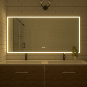 Nhà máy cung cấp Led Gương phòng tắm với LED ánh sáng thêm lớn Vanity Gương trang điểm LED Dimmable defogging gương - Product Image 6