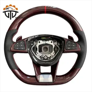 Red black Carbon For Mercedes-Benz CLA A45 W205 Steering Wheel Carbon Fiber