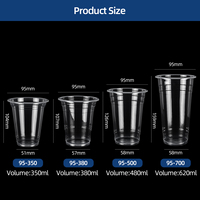 Gobelets en plastique jetables personnalisés pour boba, gobelets transparents pour thé au lait à emporter, tasses en plastique pour jus avec couvercles