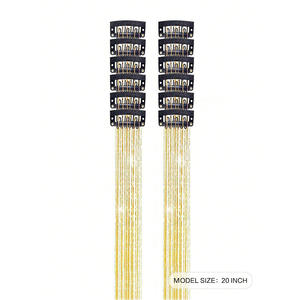 Extensions de cheveux laser colorées à paillettes, lot de 12, lisses, résistantes à la chaleur, à clipser, pour festivals de musique - Product Image 2