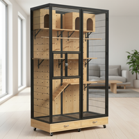Cage à oiseaux en bois écologique faite à la main, de taille moyenne, pour perroquets, avec un design d'exposition, meubles de maison pour animaux de compagnie tendance