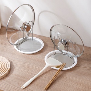 Stainless Steel Disk Lid Bracket Pot Lid Shelf Pan Cover Lid <b>Rack</b> Stand Sponge Spoon Holder <b>Dish</b> <b>Rack</b> Kitchen Accessories - Product Image 1