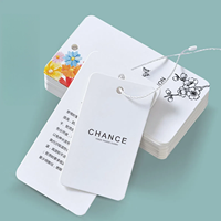 Étiquettes à vêtements avec Logo personnalisé étiquettes de marque Logo de marque blanc mat papier vêtements étiquettes volantes pour accessoires bas quantité minimale de commande