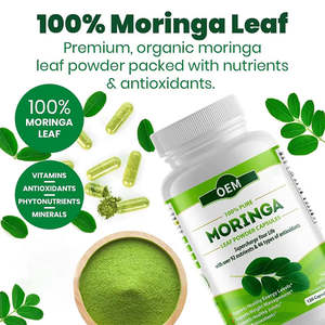 Fabricant d'équipement d'origine Capsules végétaliennes biologiques de moringa Supplément pour métabolisme énergétique et soutien immunitaire pour adultes - Product Image 4