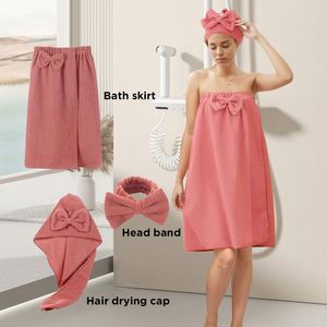 Serviette de bain enveloppante à crochets et boucles avec poches, en microfibre tissée à carreaux, séchage rapide, douce, respirante, pour la douche, adaptée aux adultes, respectueuse de la peau - Product Image 3