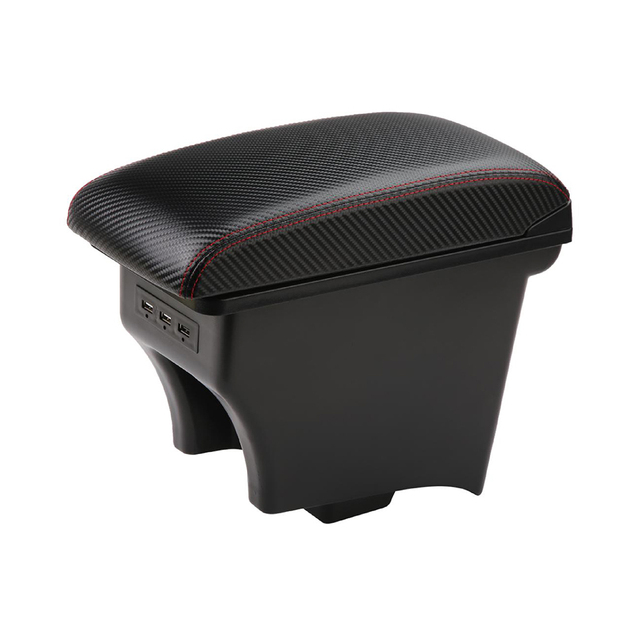 PU Leather USB Charging Center Console Armrest Storage Box for Volkswagen New Jetta New Santana