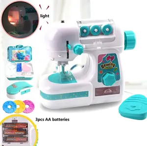 Tnfeeon Portable Simulation Sewing Machine Toy Electric Medium Size Educational Interesting Toy for Kids Girls Children Children Plastic Indoor Pretend Toys 