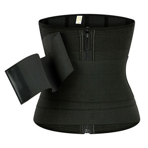 Ceinture de sudation élastique ajustable pour fitness, effet corset, contrôle moyen, avec fermeture éclair pour le ventre, amincissante, grande taille - Product Image 4