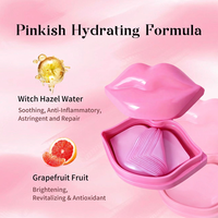 Masque Lèvres Hydratant et Nourrissant en Tissu Wishgan Or & Rose à l'Hamamélis, Pamplemousse et Acide Hyaluronique - Soin Éclaircissant et Hydratant pour la Peau