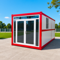 Maison conteneur pliable haut de gamme de 20 pieds en verre, portable et modulaire, pour camping et glamping en resort