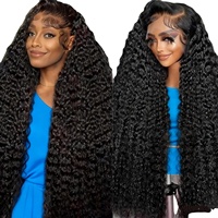 Perruques Lace Front sans colle 13x4 de 40 pouces, densité 180%, vierges non traitées, en promotion, perruques humaines brutes Deep Wave 100% cheveux naturels