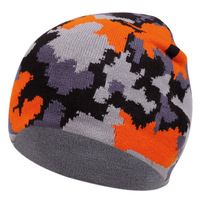 Bonnet en laine tricoté avec broderie camouflage, chapeau unisexe chaud adapté aux températures froides d'automne et d'hiver