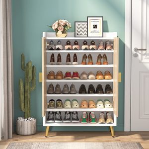 Meuble à chaussures moderne en bois SENYU avec étagère ouverte, organisateur de rangement autoportant pour entrée, design scandinave pour usage domestique - Product Image 6