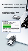 VIEFONG VU01 128GB Kecepatan Tinggi untuk Flash Drive USB Logam Terenkripsi Antarmuka Tipe-C Pelindung Keamanan Seluler Penggunaan Ganda