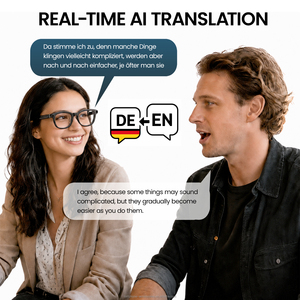 Lunettes caméra IA X01 Ultra avec assistant vocal, WiFi4, enregistrement vidéo, double micro, réduction du bruit et traduction IA en temps réel - Product Image 3
