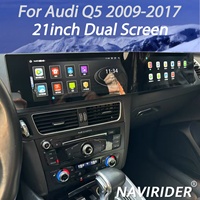 Écran double incurvé 3D Android 21 pouces pour Audi Q5 2009-2017, autoradio multimédia, CarPlay, navigation GPS