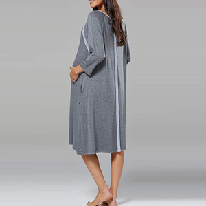 Vente en gros Vêtements de maternité et d'allaitement Robes décontractées pour femmes enceintes Robe de maternité à col en V de haute qualité pour l'automne - Product Image 4