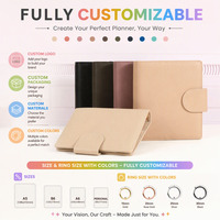 Hongbo Luxe galets cuir Budget liant planificateur Agenda/couverture nouvelle spirale A5 35MM bague en or Rose en relief cahier/Ringbook
