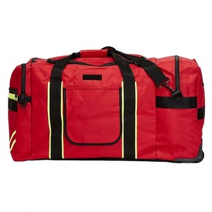 Sac de pompier à roulettes grande capacité haute visibilité, résistant à l'eau, en tissu ripstop, fabriqué en usine BSCI - Product Image 1