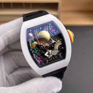 Montre mécanique entièrement automatique pour homme, haut de gamme, design de dessin animé, cadran squeletté avec visage souriant, tourbillon multi-éléments - Product Image 2