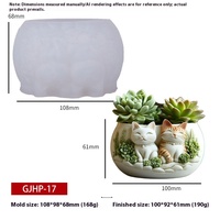 Dumo chat Bougie Moule en silicone pour la fabrication de pots de fleurs en ciment Moule pour plantes succulentes Moule pour plâtre Résine Moule pour béton