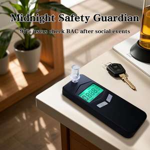 Alcoholímetro Compacto con Operación de un Solo Botón y Batería Desmontable para Verificación de Seguridad Vial - Product Image 5