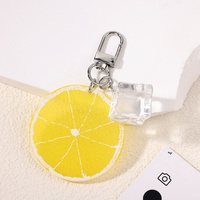 UV-geprinte acryl fruit sleutelhanger watermeloen appel citroenschijfjes flesopener leuke tas hangdecoratie sieraden feest cadeau