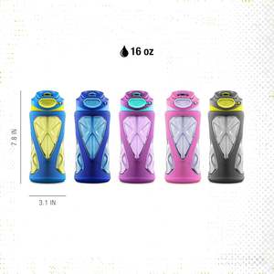 Botella de Agua de Plástico Colorida y Segura para Niños con Pajita y Tapa para la Escuela, Juegos y Viajes - Product Image 2