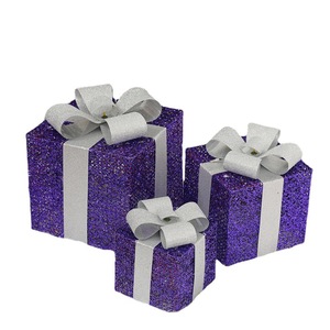 RTS handmade nhựa Matte kết thúc lớn sáng trang trí Giáng sinh-các loại hộp quà tặng đèn cho trung tâm mua sắm khách sạn dễ dàng - Product Image 5