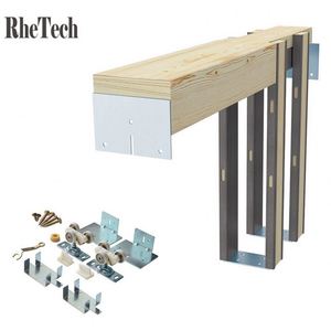 RHETECH Porte de poche en acier industriel Cadre de porte dissimulé Quincaillerie Accessoires durables pour l'extérieur Chambre à coucher Bureau Salon - Product Image 2