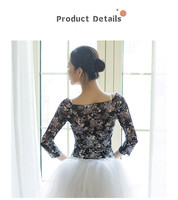 Gdttrol — haut en maille respirant pour femmes, vêtements de danse, top d'entraînement, avec imprimés de roses de nuit, classique, nouvelle collection
