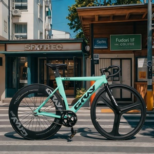 Bicicleta de <span class=keywords><strong>Carretera</strong></span> de Piñón Fijo 700C con Cuadro de Aluminio 6061 y Horquilla de Carbono, Bicicleta Ligera de Una Velocidad para Carreras Urbanas - Product Image 6