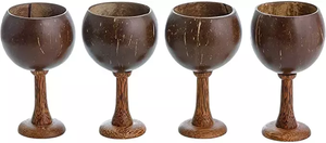 Vajilla de copa y cuenco de vino de cáscara de coco personalizada ecológica - Product Image 3