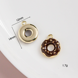 Showfay <span class=keywords><strong>Paris</strong></span> Breakfast Series - Abalorios de esmalte en miniatura con diseño de café y cruasán para la creación de joyas DIY, llaveros y collares - Product Image 6