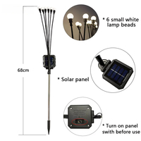 Lampes de jardin LED à énergie solaire étanches IP65, décoration de roses en plastique, piquets lumineux en forme de lucioles