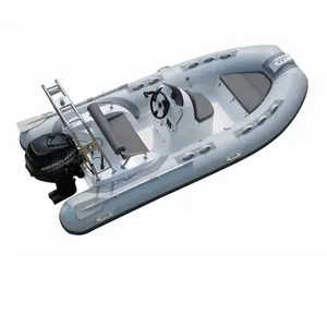 浩海最新逆戟鲸管玻璃纤维小艇充气船肋390船模型，带舷外发动机