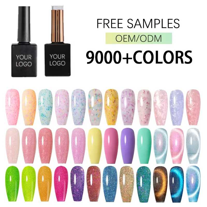 Bán buôn ngâm tắt UV Gel Nail Nguồn cung cấp 9000 màu gel Polish Set biểu tượng tùy chỉnh nhãn hiệu riêng Nail Gel Polish