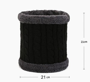 Écharpe en tricot épaisse et doublée de peluche, coupe-vent, protection contre le froid, écharpe chauffante pour le cou en hiver - Product Image 5