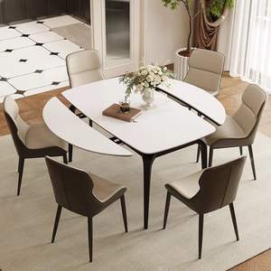 Juego de Mesa y Sillas de Comedor Moderno de 4 Piezas, Diseño Extensible Cuadrado/Redondo para Apartamentos Pequeños y Uso Doméstico - Product Image 2
