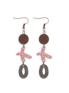 Boucles d'oreilles pendantes géométriques tendance en alliage hypoallergénique, cadeau de la Saint-Valentin, forme XO combinée pour femmes UIONEN 1231 - Product Image 5
